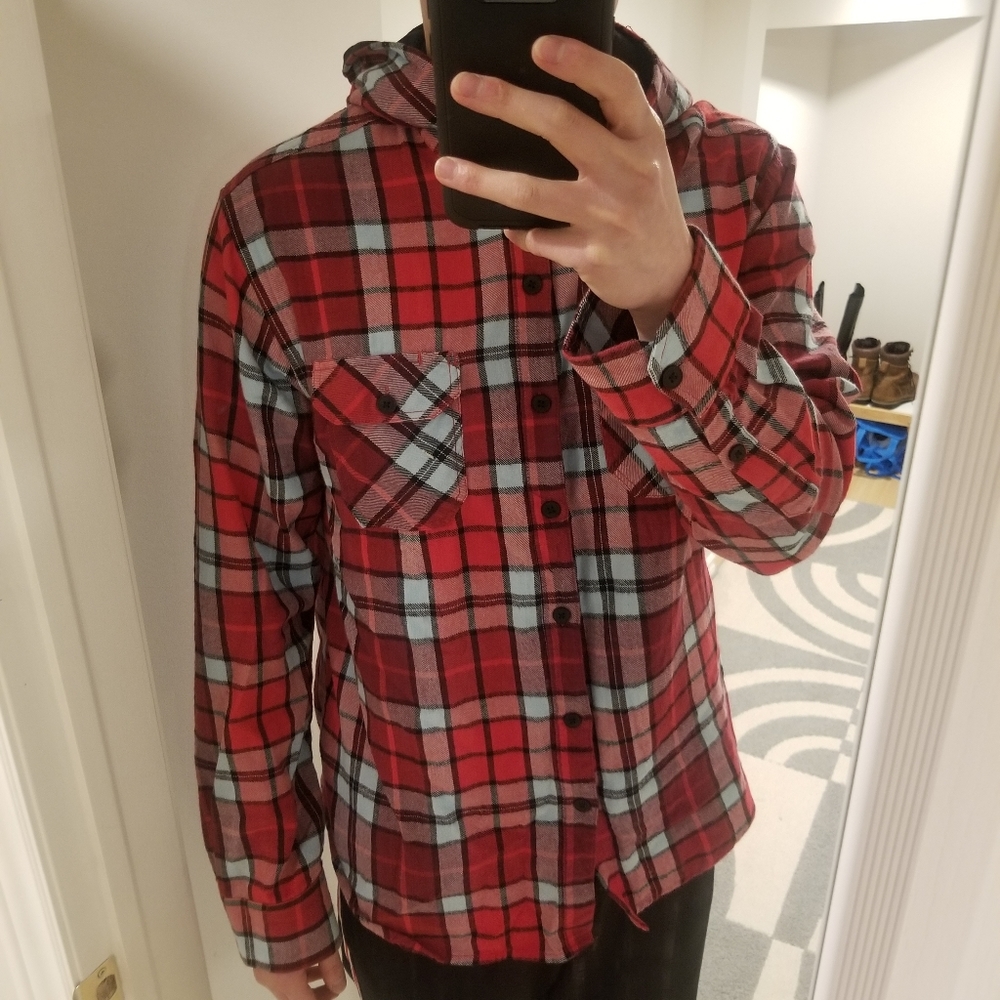 Hooded Plaid Shirt